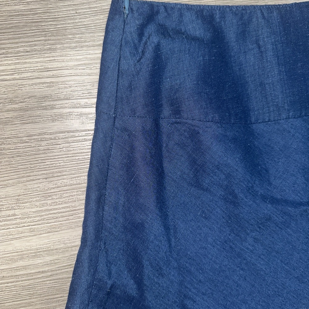 Nine‎ & Company Women Chambray Floral Embroidered Linen Blend Western Skirt Sz 8 - Picture 6 of 9